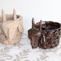 Karinos keramikos darbai mokinių liaudies konkurse Sidabrinis vainikėlis